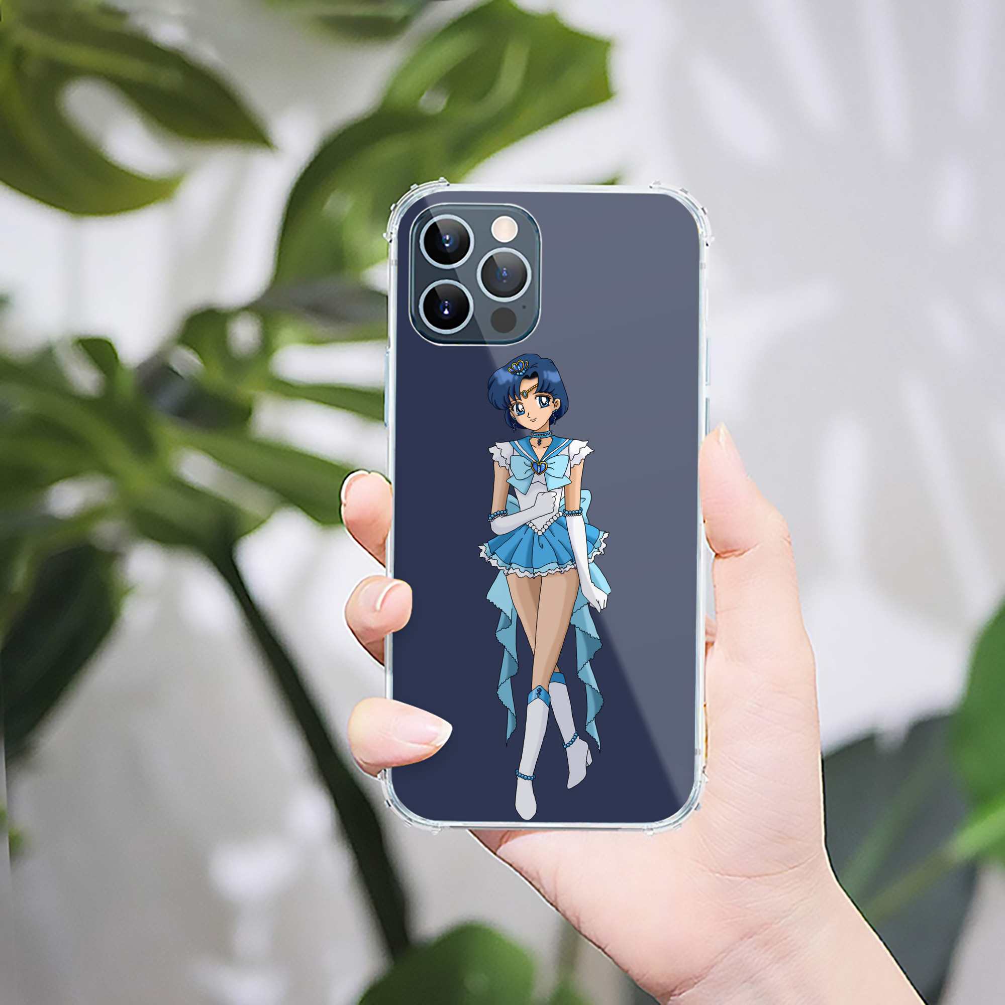（画像用） 美少女戦士セーラームーン 水野 亜美 みずの あみ Sailor Moon Mizuno Ami 【iPhone 12シリーズ対応】透明スマホケース（クリアソフトケース）